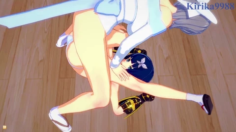 Anime, senran kagura, cowgirl