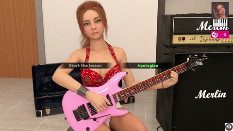 Adolescente rousse petite de 18 ans dans une histoire de jeu pour adultes animée en 3D