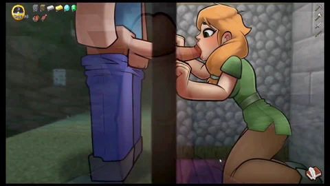 HornyCraft, le jeu porno parodie Minecraft, épisode 22 - Trois filles de fête Rule 34 célèbrent le Nouvel An en beauté !