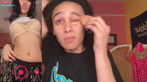 Ebony lightskin, makeup, bimbo